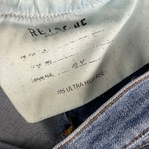 Re/Done Women's Straight Leg Jeans - Blue - Picture 9 of 10